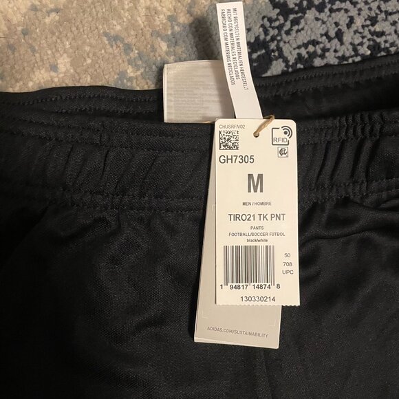 NWT Adidas Track Pants Black Medium Y2K Streetwear Blokecore 3-Stripe Joggers - Picture 5 of 7